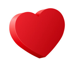 3d shiny red heart icon for St. Valentines Day