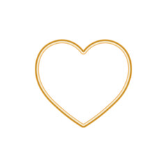 Gold metallic frame of heart icon for St. Valentines Day