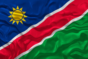 National flag of Namibia. Background  with flag of Namibia.
