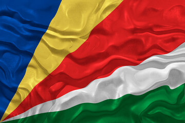 National flag of Seychelles. Background  with flag of Seychelles.