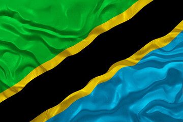 National flag of Tanzania.  Background  with flag of Tanzania.