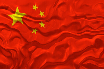 National flag of the People's Republic of China.  Background  with flag of the People's Republic of China.