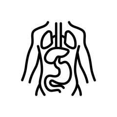 Black line icon for anatomy