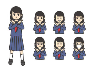 冬服 女子学生 バッテン 01