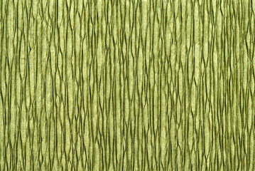 Texture of green crepe paper close up. Decor paper