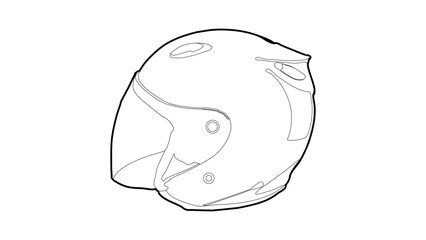 The best standard half face motorcycle helmet outline icon, vector illustration in trendy styles. Editable graphic resources for many purposes.
