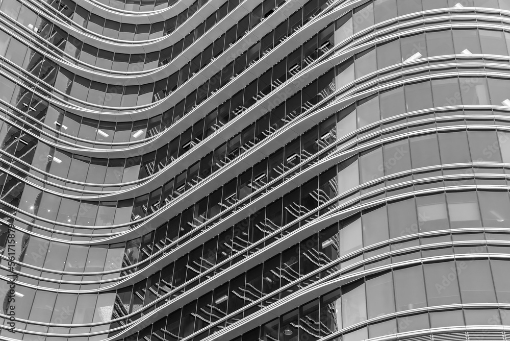 Aufkleber Exterior of modern architecture. Building abstract background