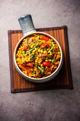 Bisi bele bath or bhath or huliyanna is a spicy, rice based dish from Karnataka, India