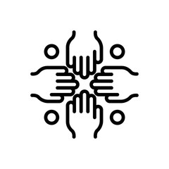 Black line icon for outreach