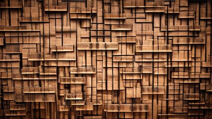 Detail of a wooden wall with a linear texture background.