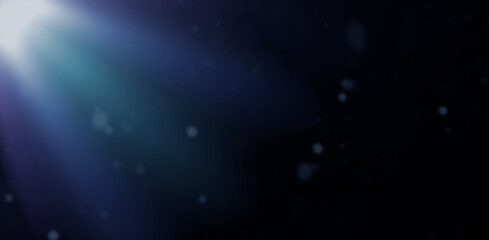 Obraz premium Abstract sparkling light rays and lighting flare bokeh against on dark background