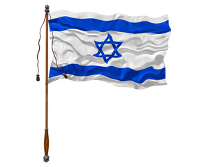 National flag of Israel. Background  with flag  of  Israel.