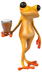 Fun yellow frog - 3D Illustration