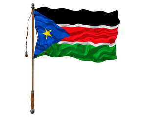 National flag of South Sudan. Background  with flag of South Sudan.