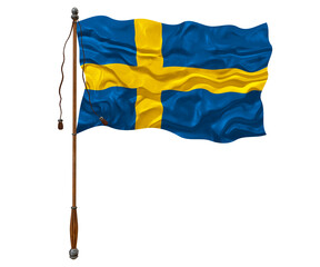 National Flag of Sweden. Background  with flag  of Sweden.