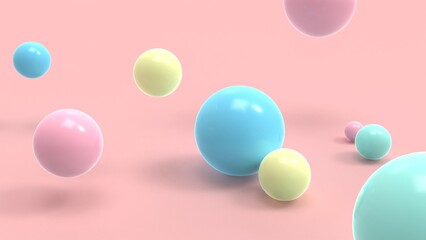 colorful paste beads background, pearls background 3D render