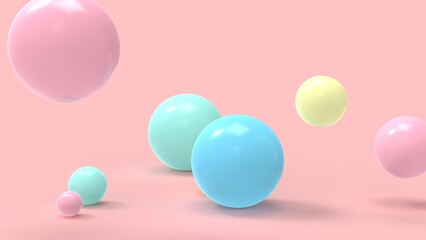 colorful paste beads background, pearls background 3D render