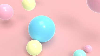 colorful paste beads background, pearls background 3D render