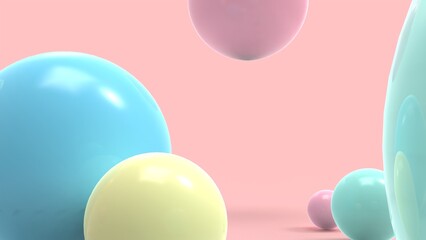 colorful paste beads background, pearls background 3D render