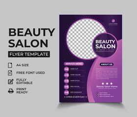 beauty salon flyer vector template. stylish brochure flyer template.