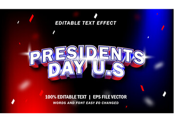 Presidents day text effect