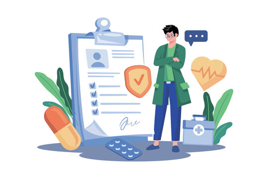 Medical Insurance Illustration concept on white background