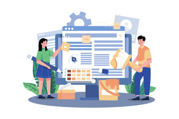 Web Designer Illustration concept on white background