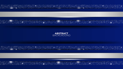 Futuristic blue abstract gaming banner design with metal technology concept. Vector illustration for business corporate promotion, game header social media, live streaming background