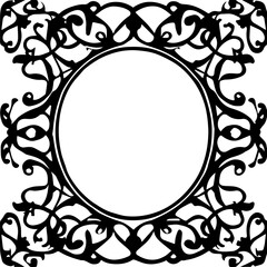 An abstract transparent Art Nouveau style frame design element.