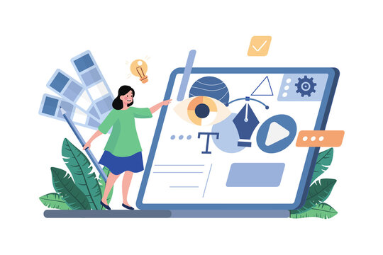 Visual Designer Illustration concept on white background