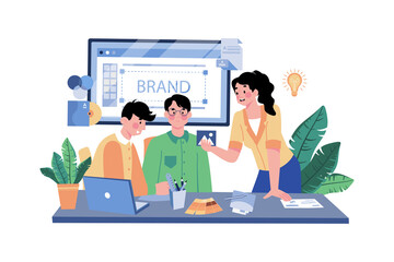 Brand Designer Illustration concept on white background