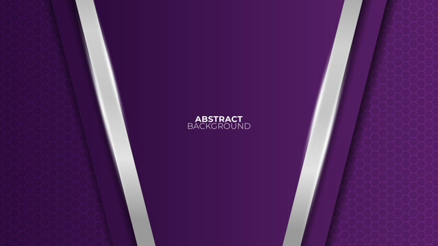 Futuristic Purple Abstract Gaming Banner Design With Metal Technology Concept. Vector Illustration For Business Corporate Promotion, Game Header Social Media, Live Streaming Background. Vector