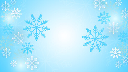 Beautiful snow pattern with ornaments. Winter wrapping paper concept. Blue vector design.