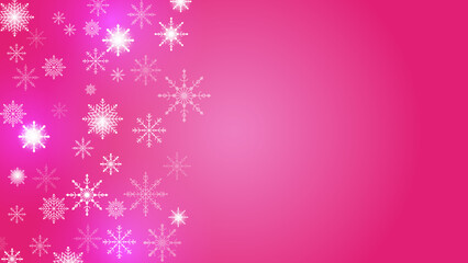 Fototapeta na wymiar Beautiful snow pattern with ornaments. Winter wrapping paper concept. Pink Vector design.