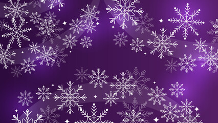 Beautiful snow pattern with ornaments. Winter wrapping paper concept. Purple Vector design.
