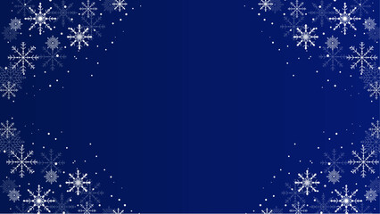 Beautiful snow pattern with ornaments. Winter wrapping paper concept. Blue vector design.