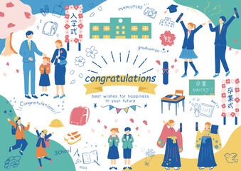 卒業式　入学式　素材集