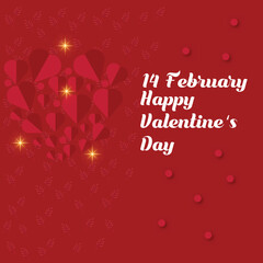 valentines day background composition of decorative love hearts 14