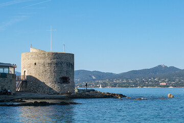 Saint Tropez coast tower blue sky