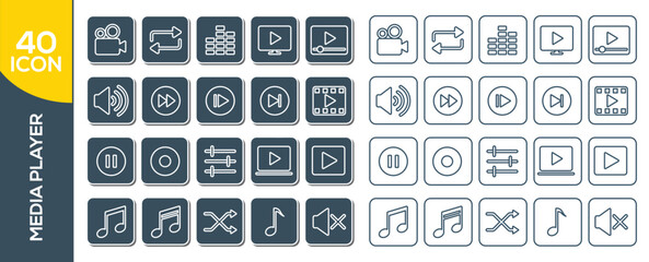 MEDIA PLAYER ICON SET DESIGN