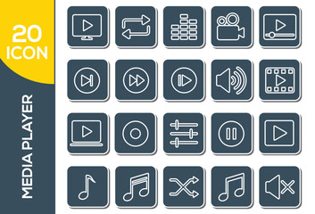 MEDIA PLAYER ICON SET DESIGN