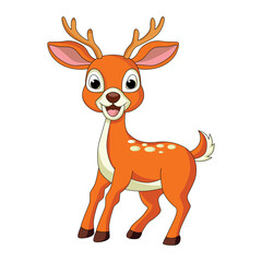 Cute deer cartoon characters vector illustration.