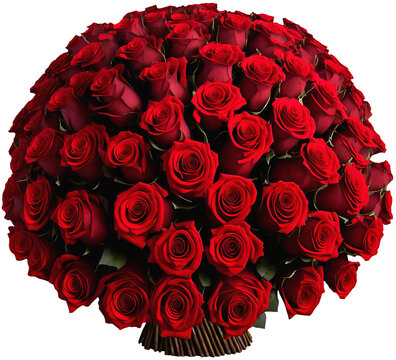 PNG Bouquet of red roses flowers isolated. AI Digital illustration