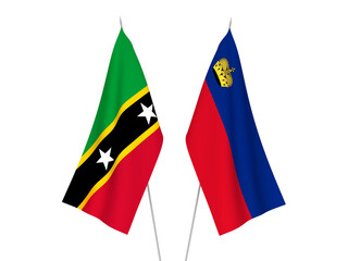 Federation of Saint Christopher and Nevis and Liechtenstein flags