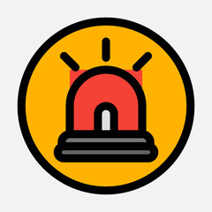 Siren icon in filled line style, use for website mobile app presentation