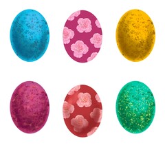 set of painted holiday easter eggs