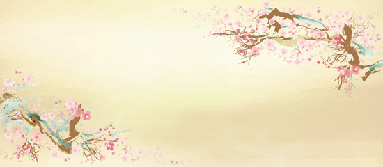 桜, 春, 水彩, 金箔, 金, 風景, 花, ピンク, 年賀状, 日本画, 和, 和風, 卒業, 正月, 始業式, 背景, フレーム, 新春, さくら, サクラ, 桜の木, 日本,
