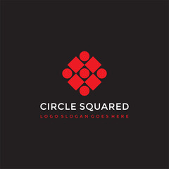 Circle squared assemble logo vector image