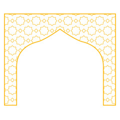 Islamic gold frame header illustration of an background