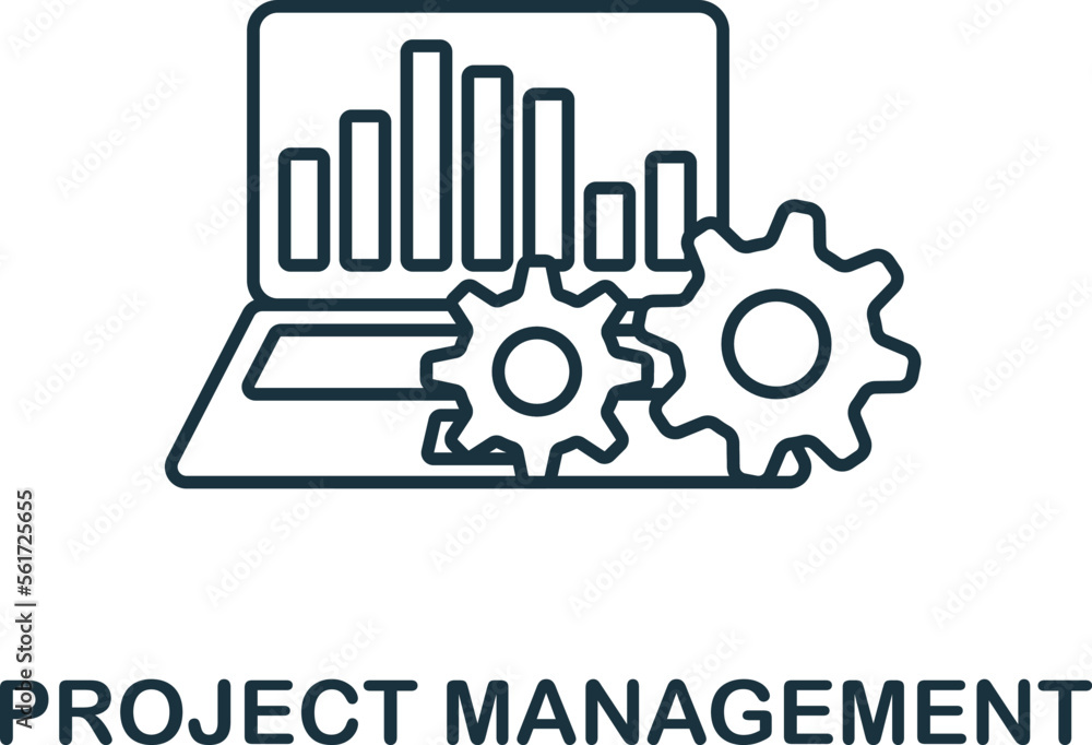 Poster project management icon. monochrome simple project planning icon for templates, web design and infog